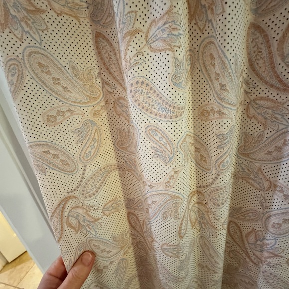 Ann Taylor Light Pink and Baby Blue Paisley/Floral Patterned Midi Dress Ruffled - Picture 5 of 11